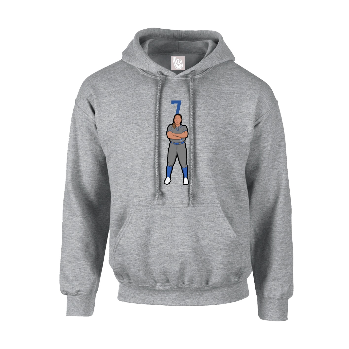 Hoodie — Number Top in Grey