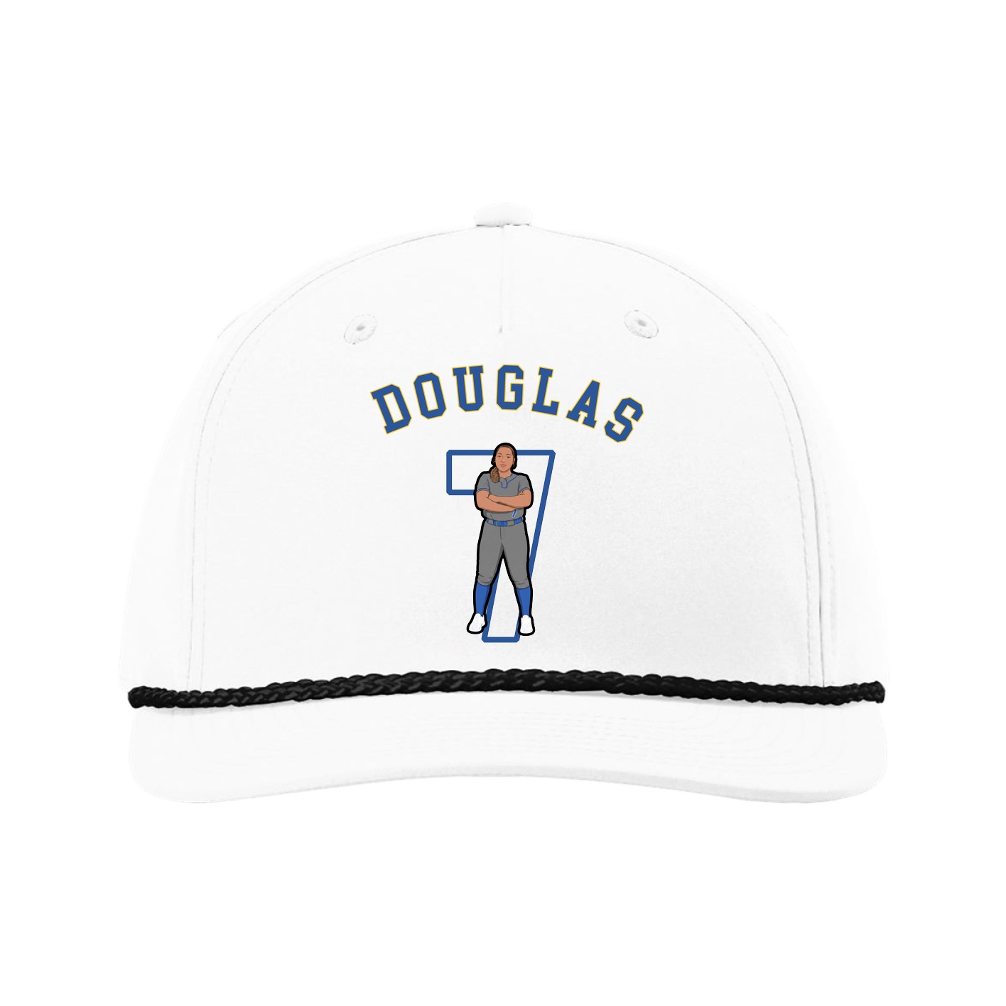 Five-Panel Classic Rope Cap — Shirsey Arch in White