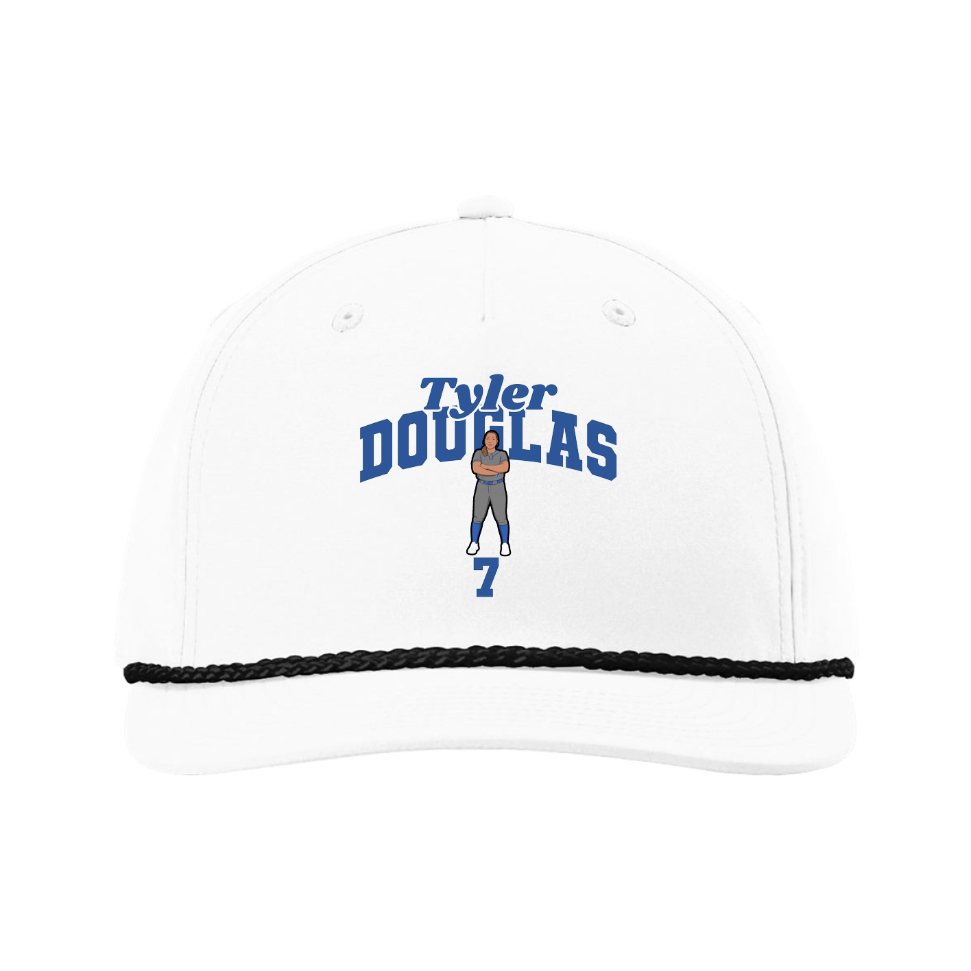 Five-Panel Classic Rope Cap — Signature Arch in White