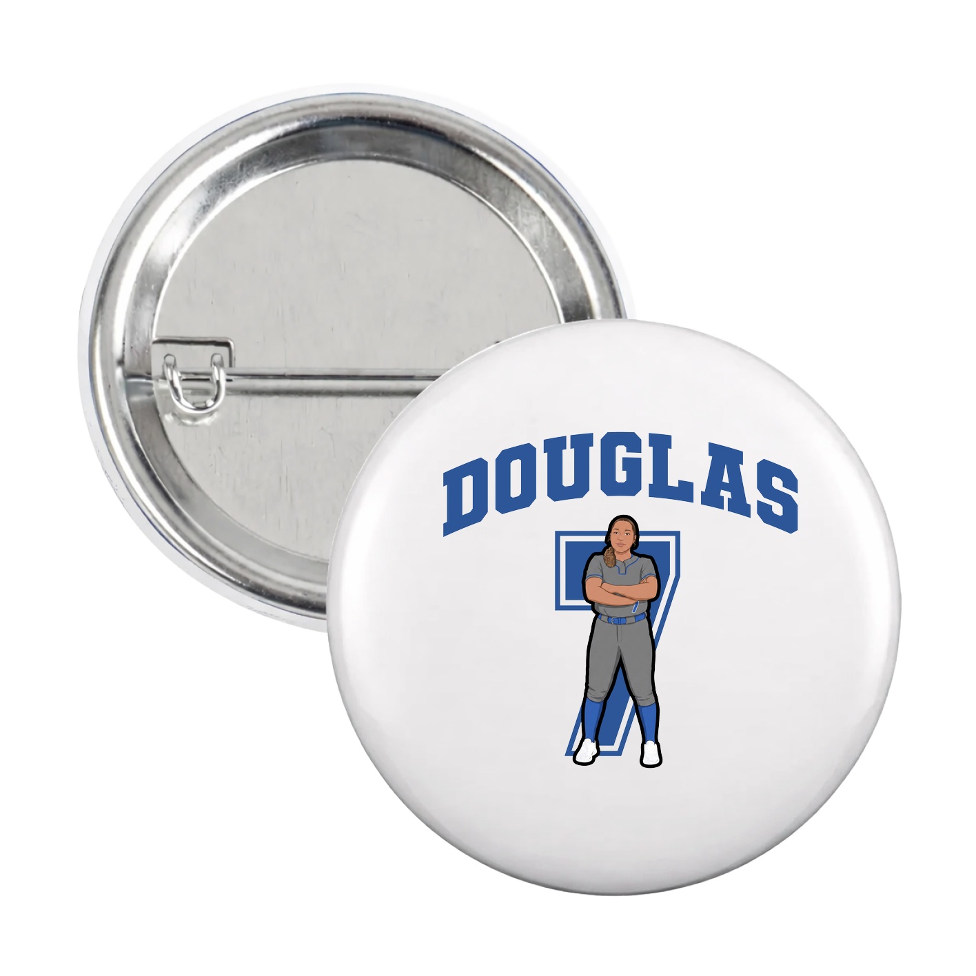 Game Day Button — Number in White