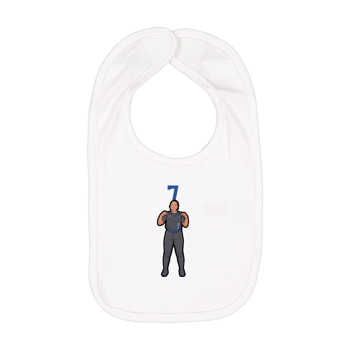 Infant Bib — Number Top in White