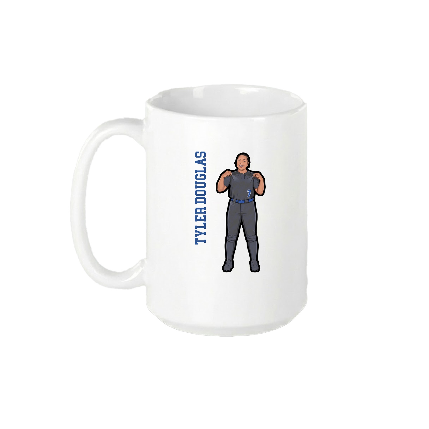 15oz Coffee Mug — Name Vertical in White