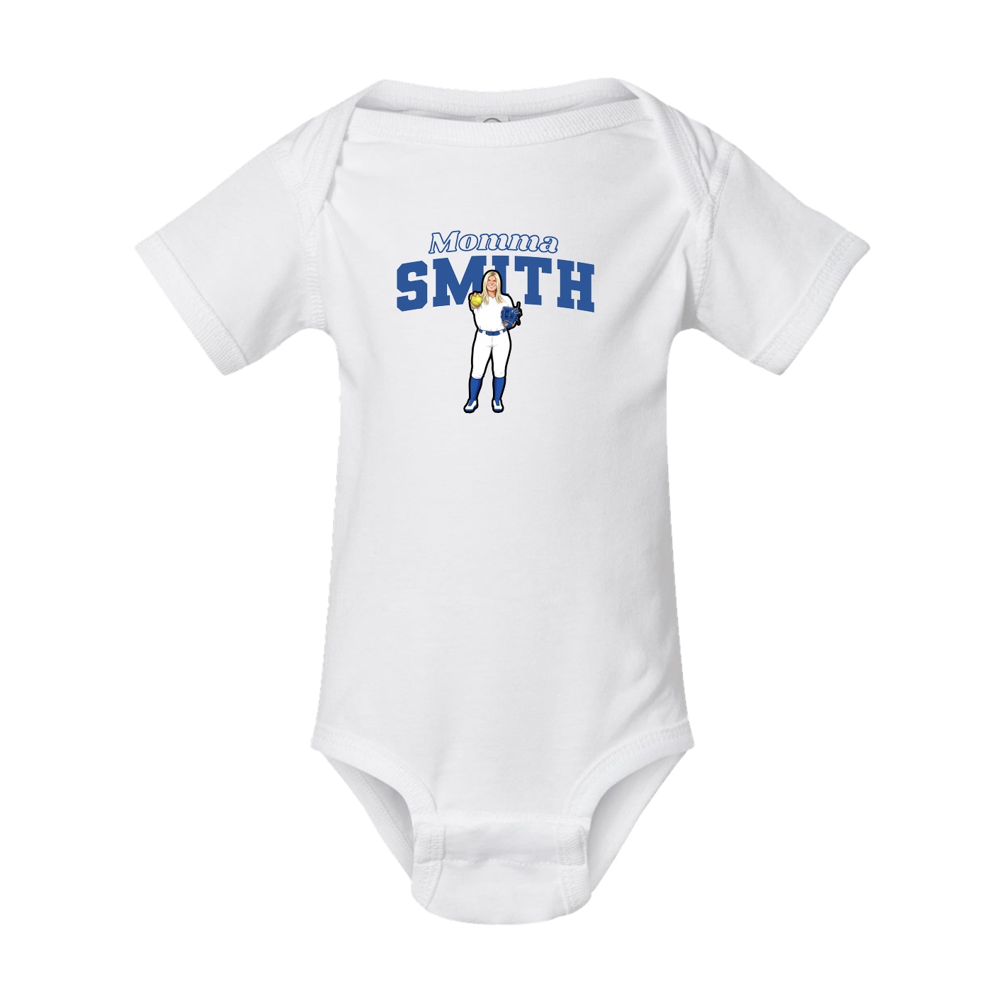 Baby Onesie — Mothers Day Block in White