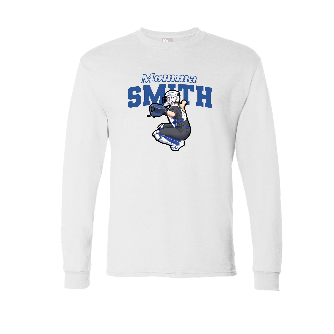 Long Sleeve Tee — Mothers Day Block in White