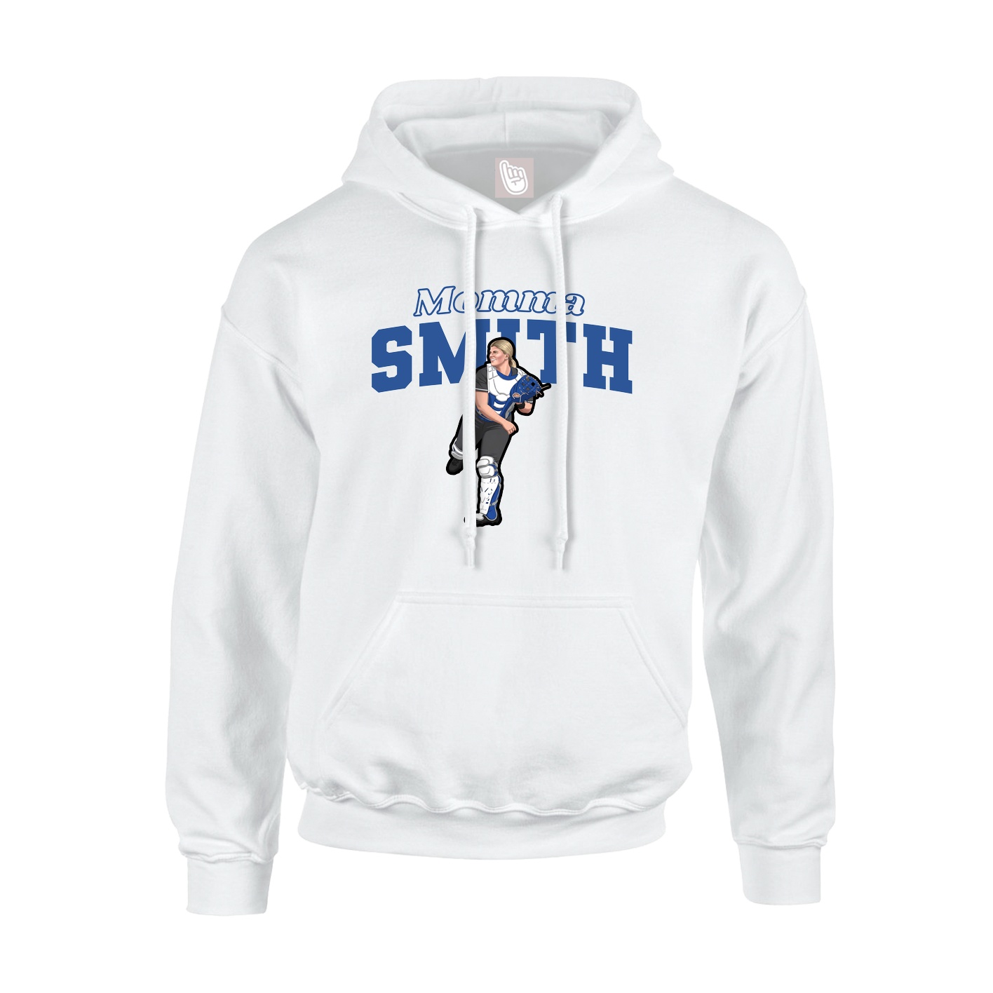 Youth Hoodie — Mothers Day Block in White