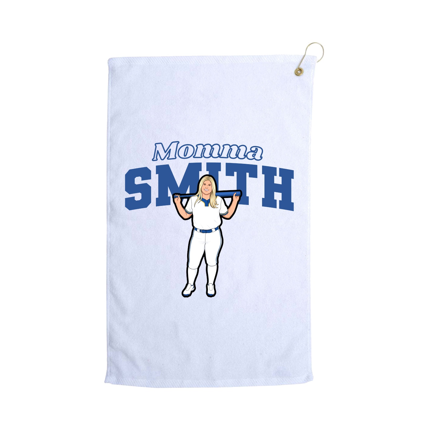 Golf Towel — Mothers Day Block in White