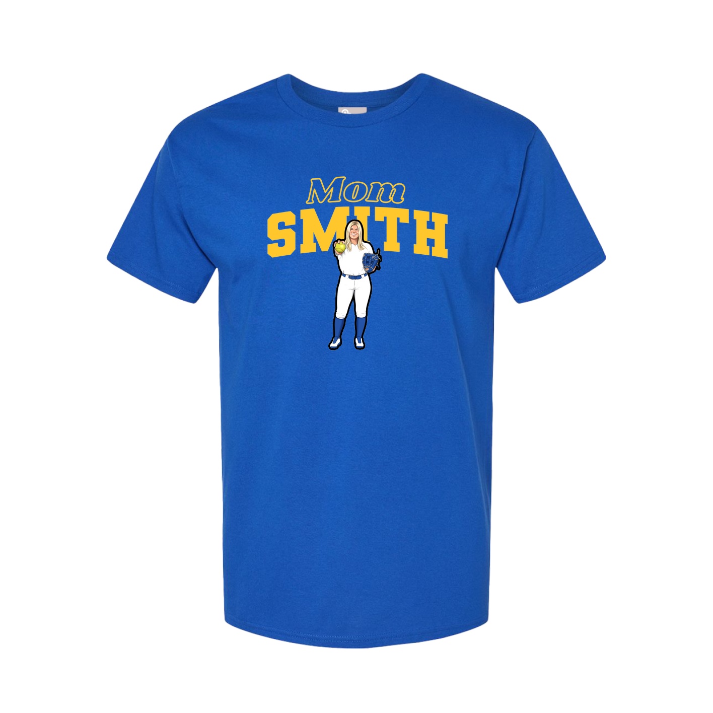 Youth Tee — Mothers Day Block in Royal