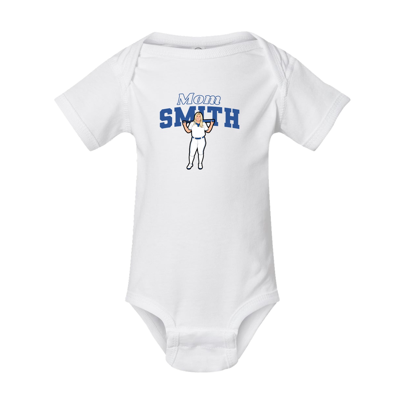 Baby Onesie — Mothers Day Block in White
