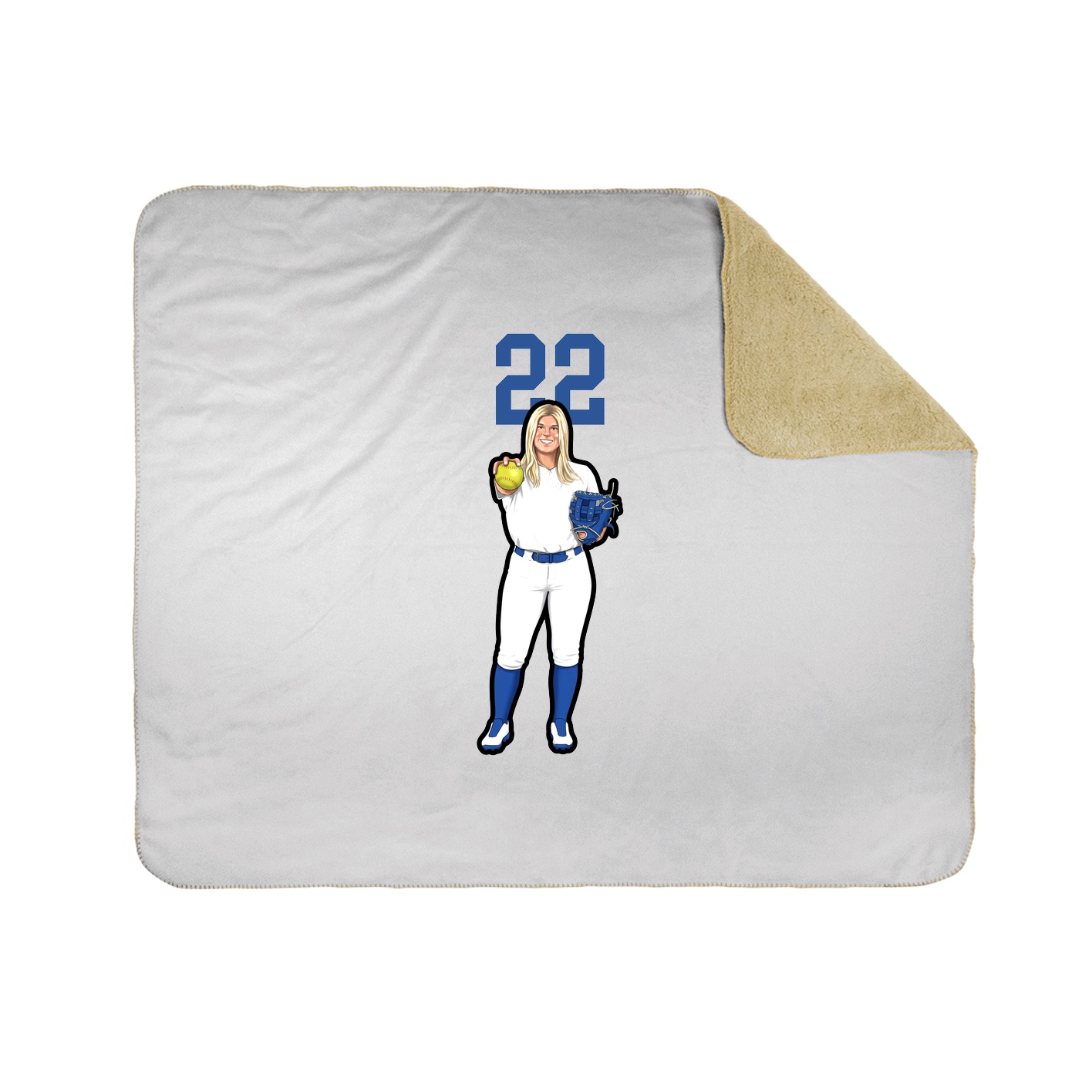 Throw Blanket — Number Top in White