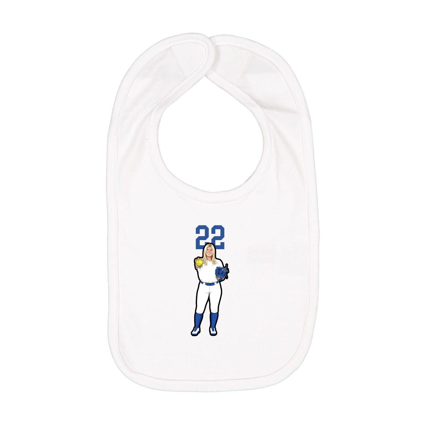 Infant Bib — Number Top in White