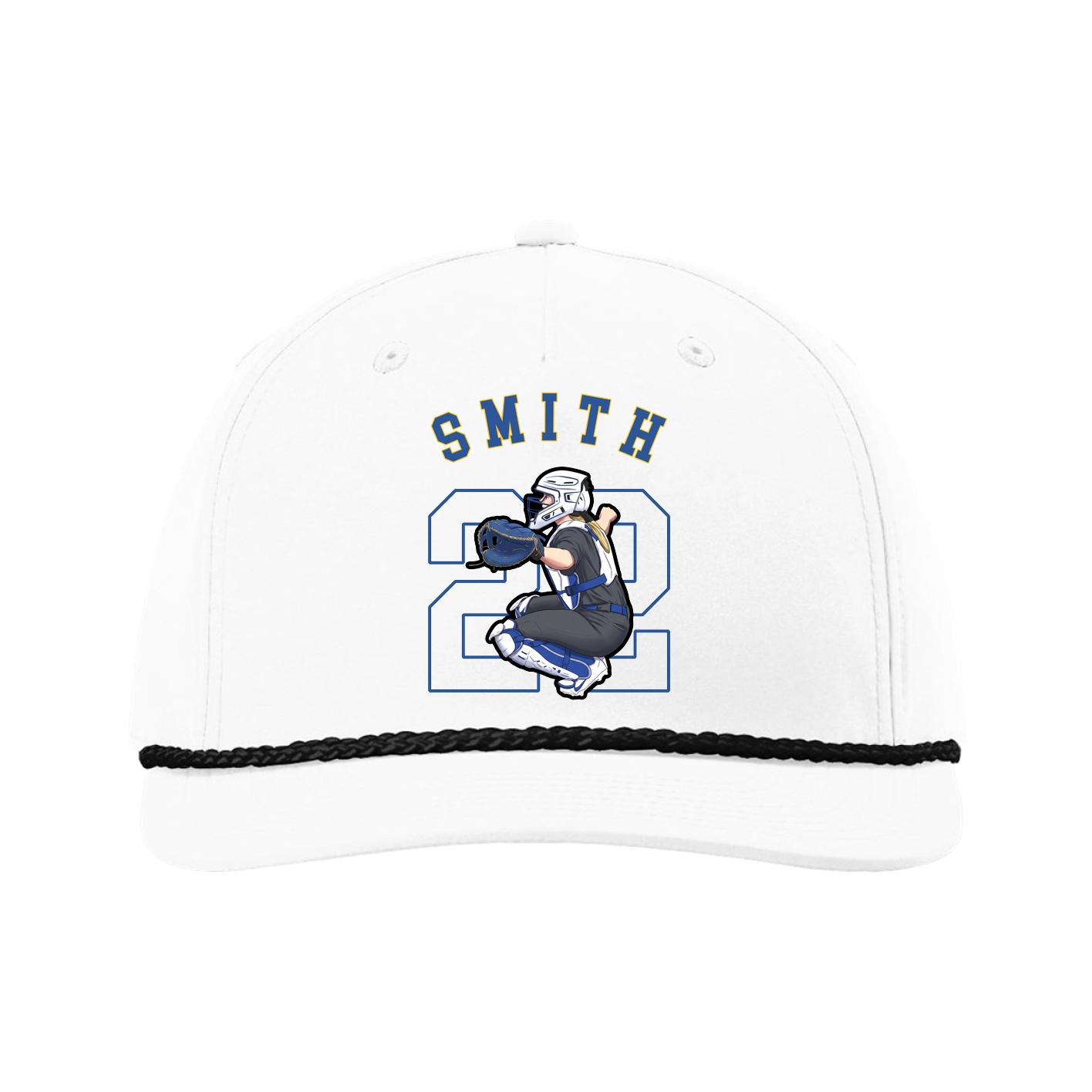 Five-Panel Classic Rope Cap — Shirsey Arch in White