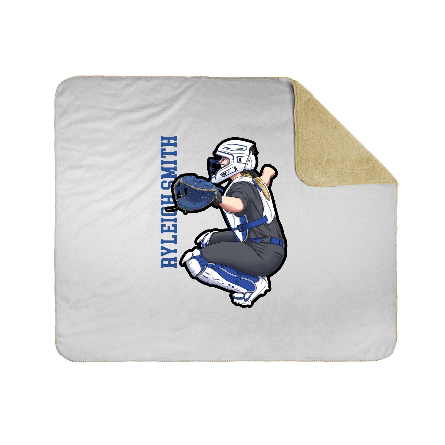 Throw Blanket — Name Vertical in White