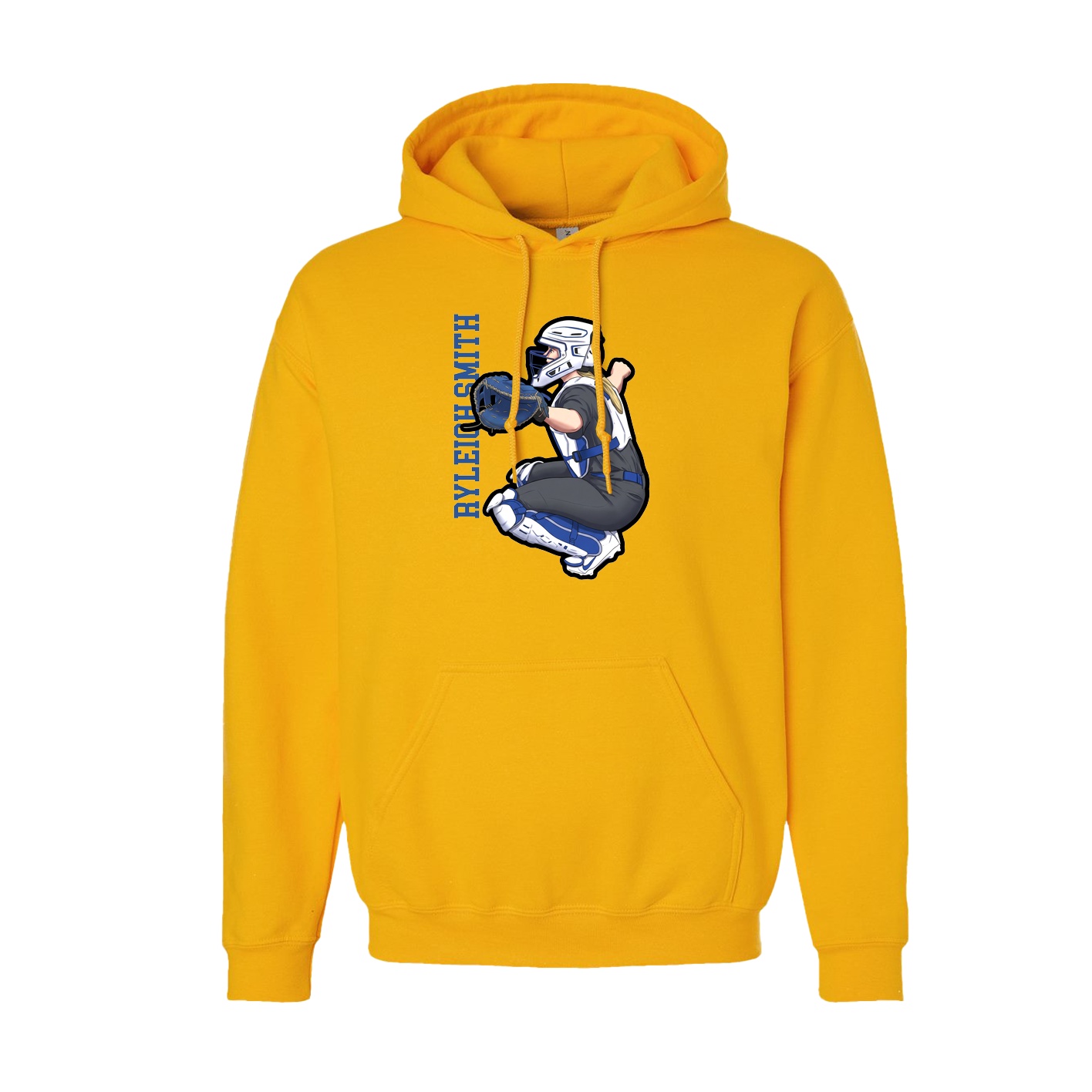 Hoodie — Name Vertical in Gold