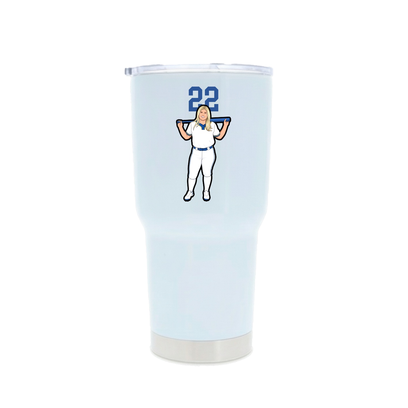 30oz Stainless Steel Tumbler — Number Top in White