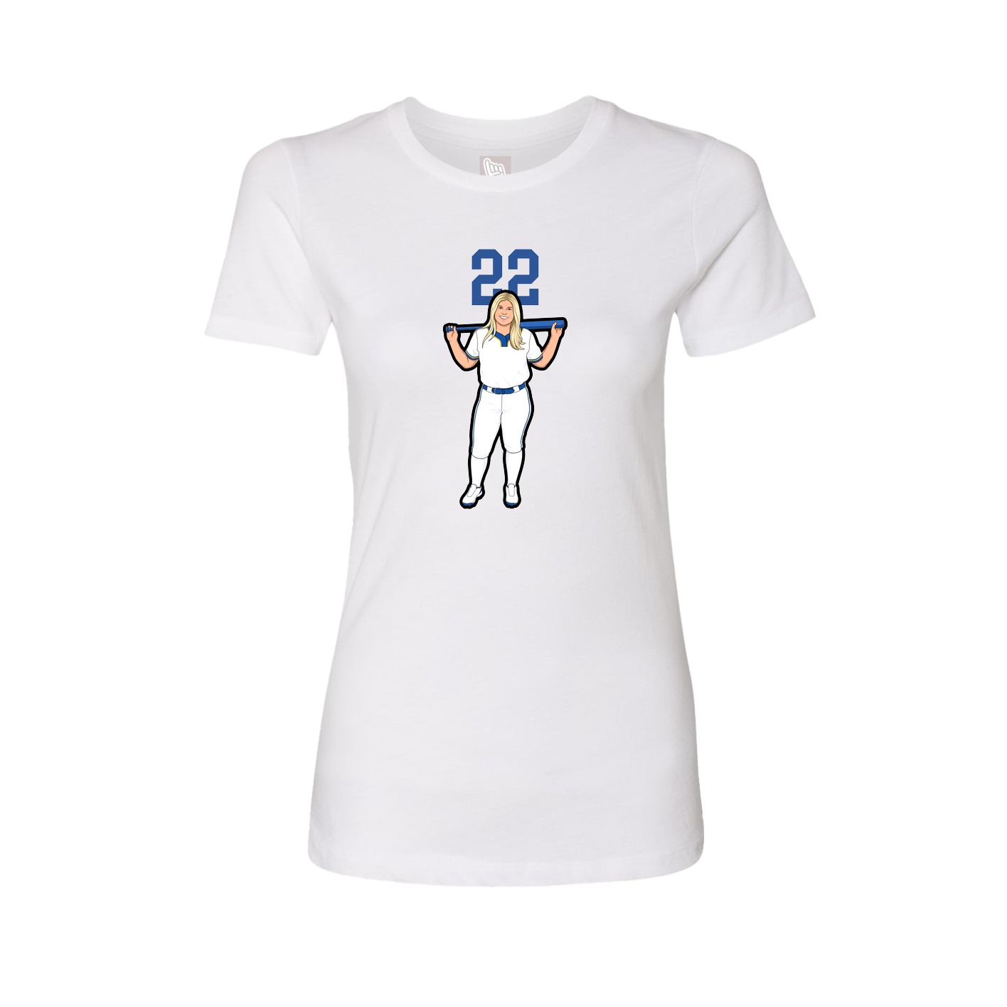 Fitted Women's Tee — Number Top in White
