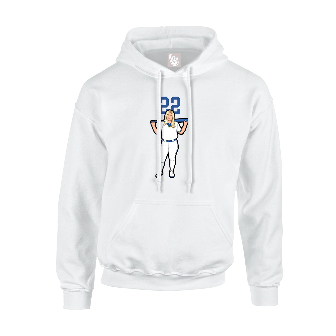 Youth Hoodie — Number Top in White