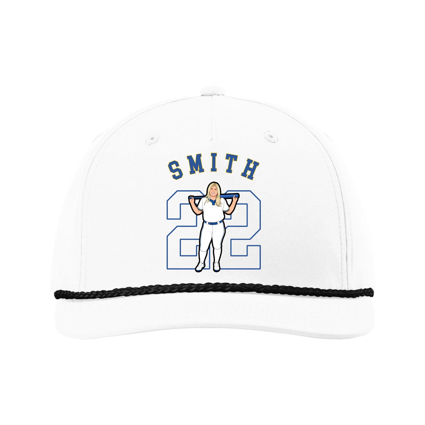 Five-Panel Classic Rope Cap — Shirsey Arch in White