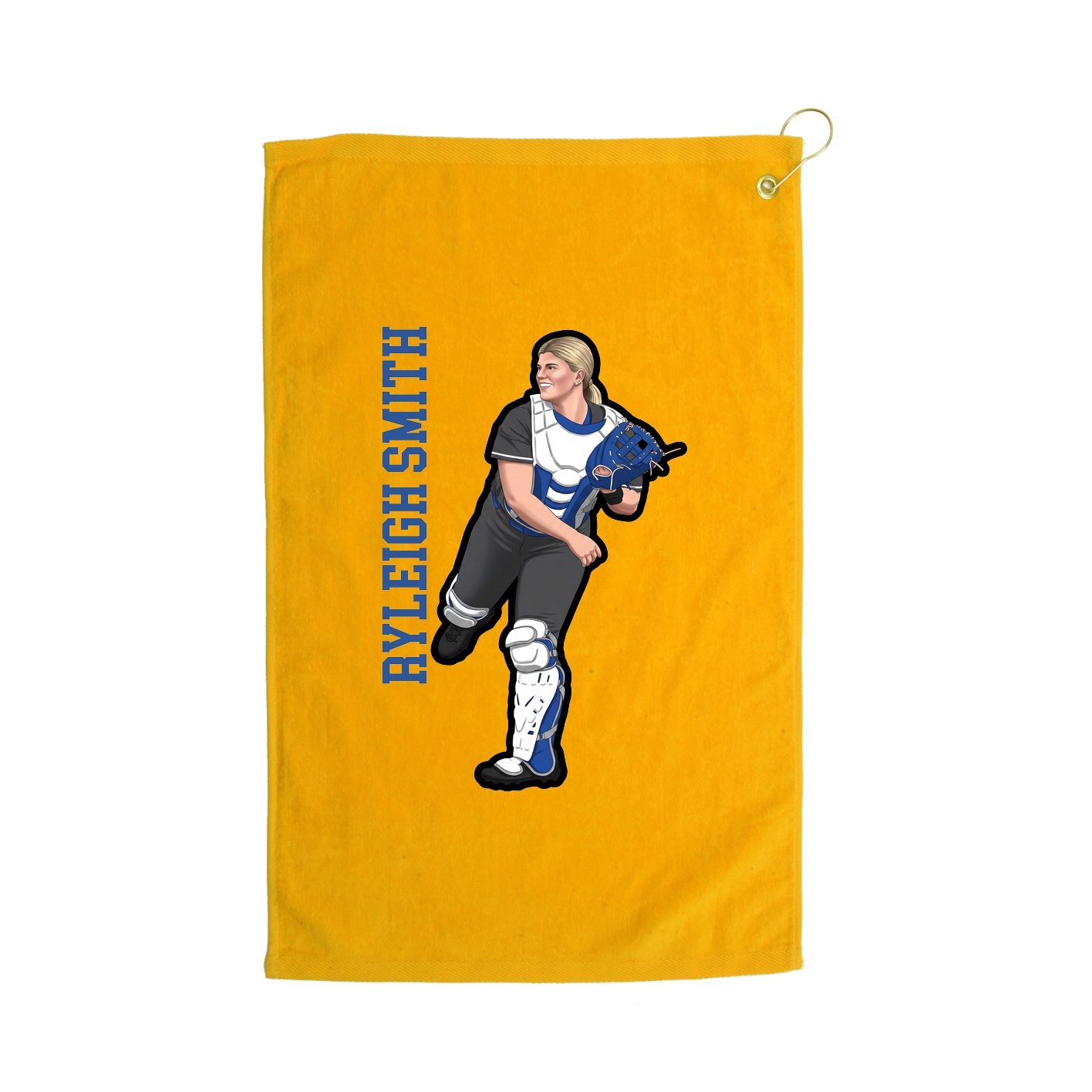 Golf Towel — Name Vertical in Gold