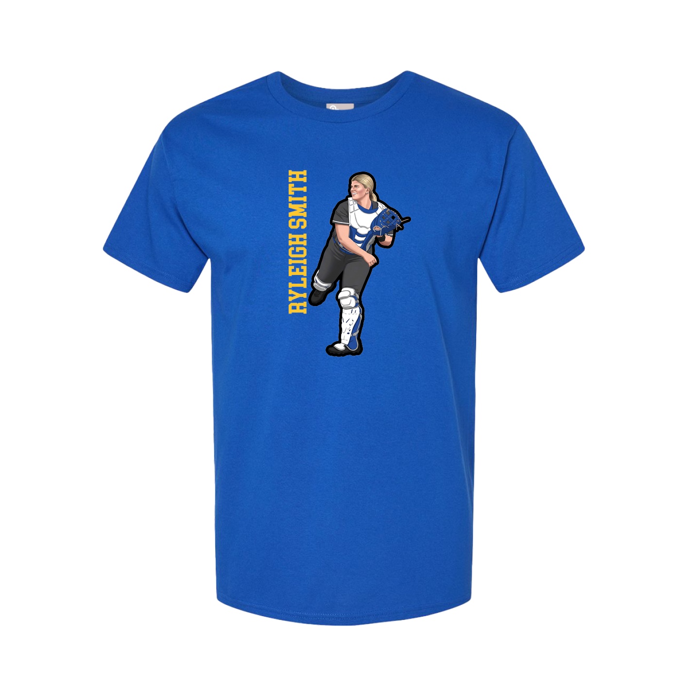Youth Tee — Name Vertical in Royal
