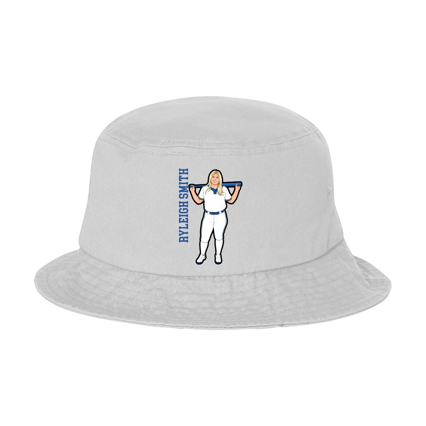 Bucket Cap — Name Vertical in White
