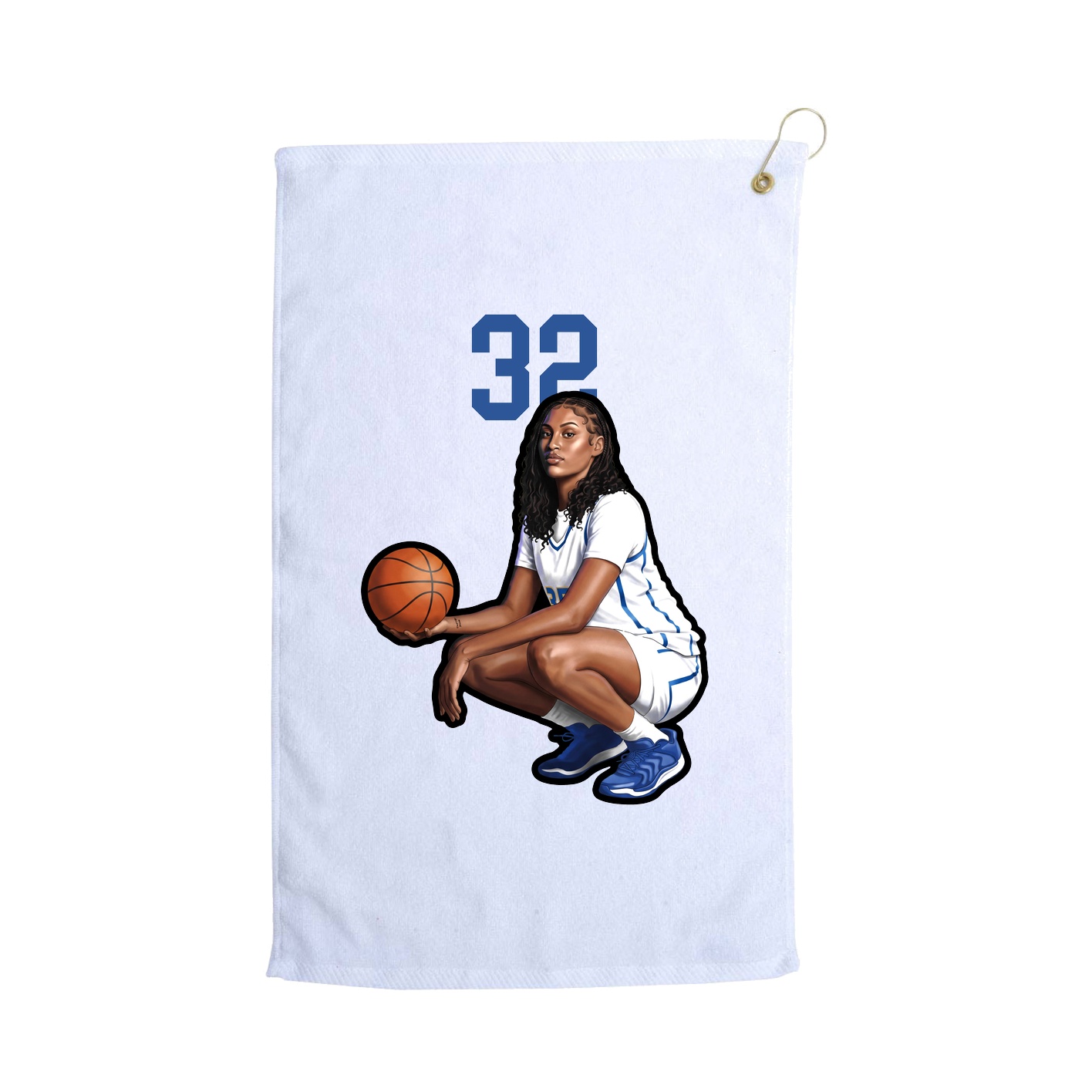Golf Towel — Number Top in White