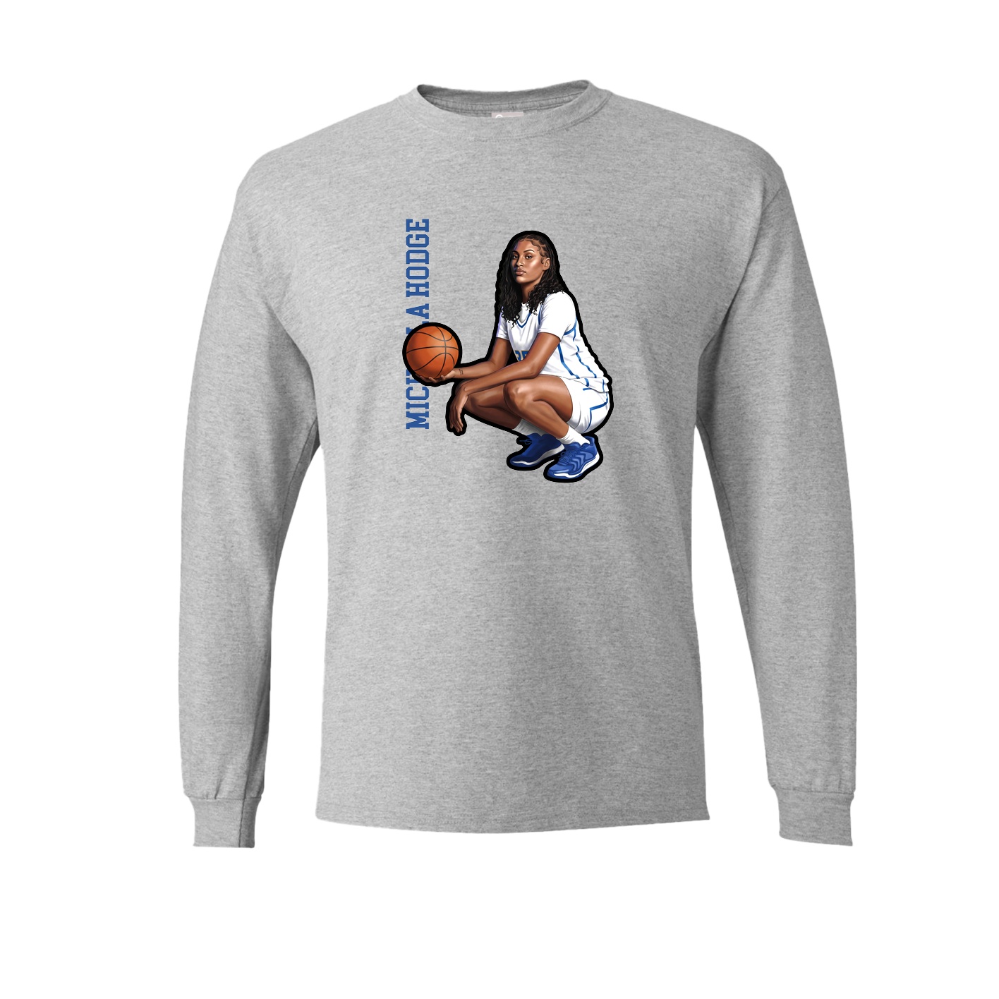 Long Sleeve Tee — Name Vertical in Grey