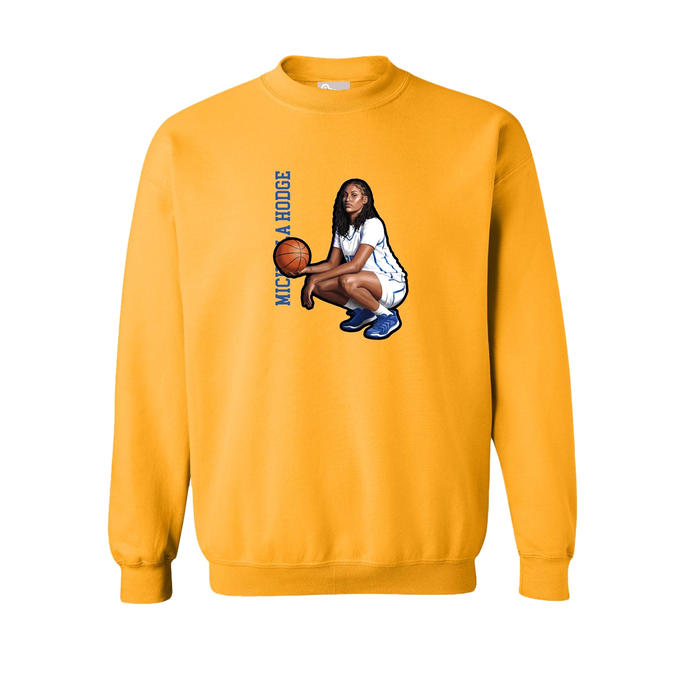 Fleece Crew — Name Vertical in Gold