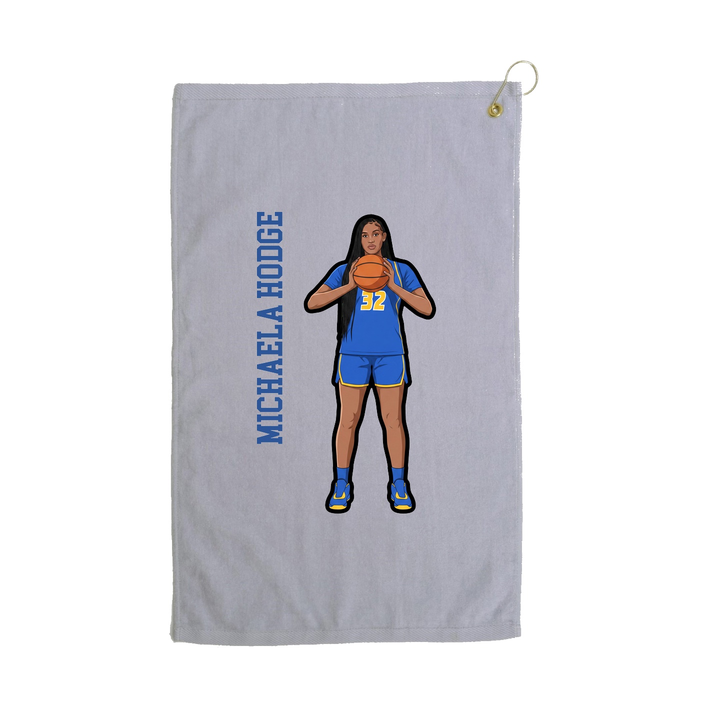 Golf Towel — Name Vertical in Grey