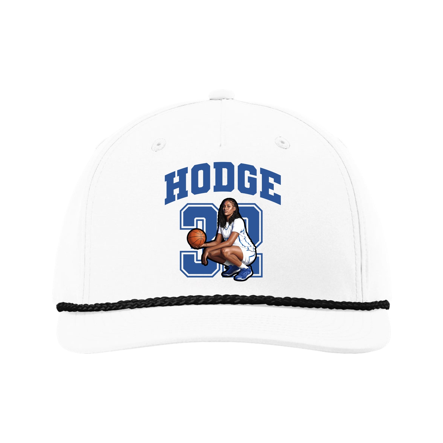 Five-Panel Classic Rope Cap — Number in White