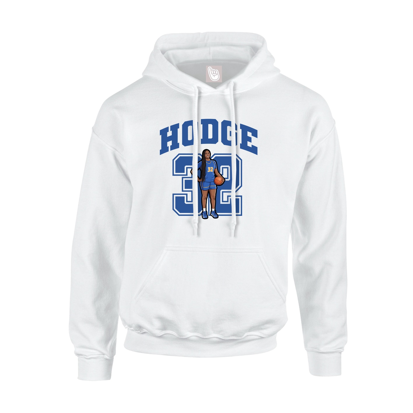 Youth Hoodie — Number in White