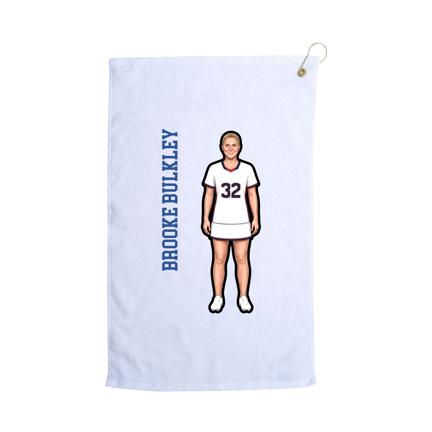 Golf Towel — Name Vertical in White