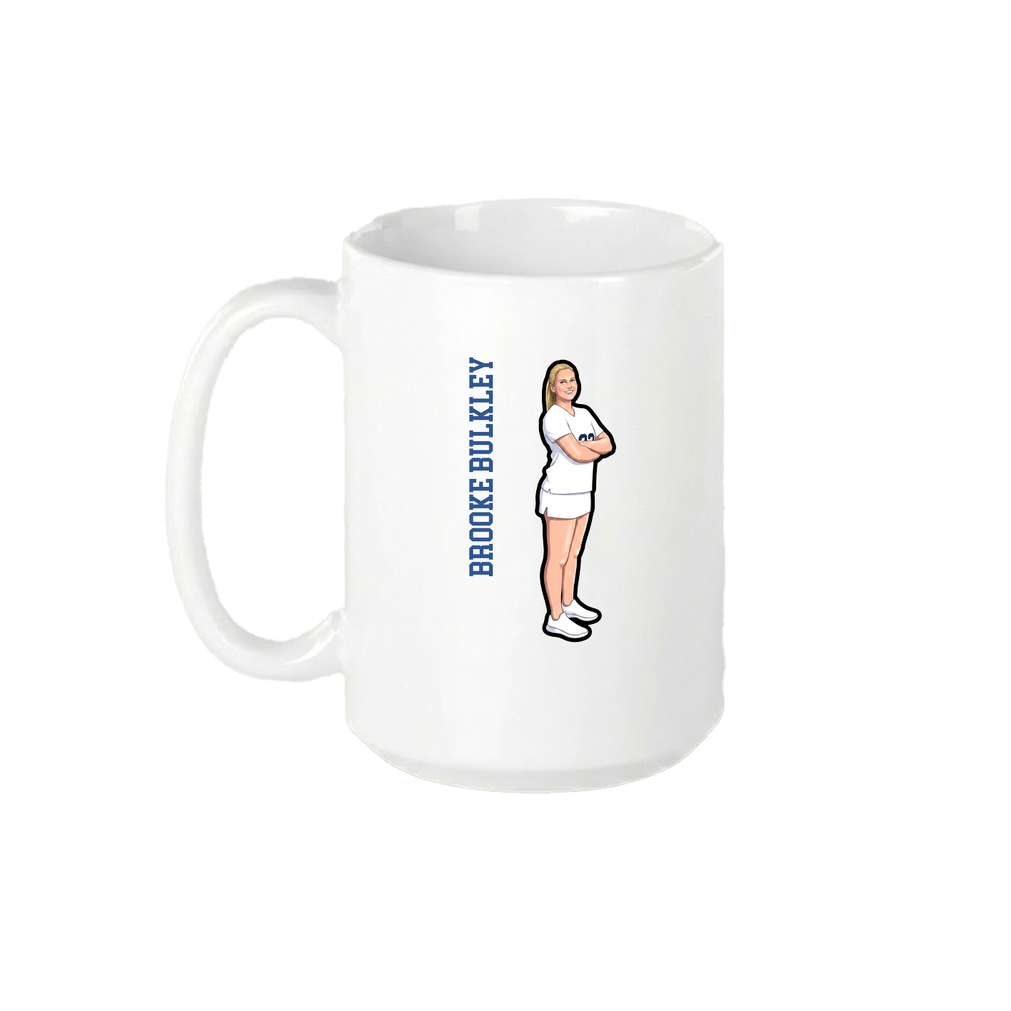 15oz Coffee Mug — Name Vertical in White