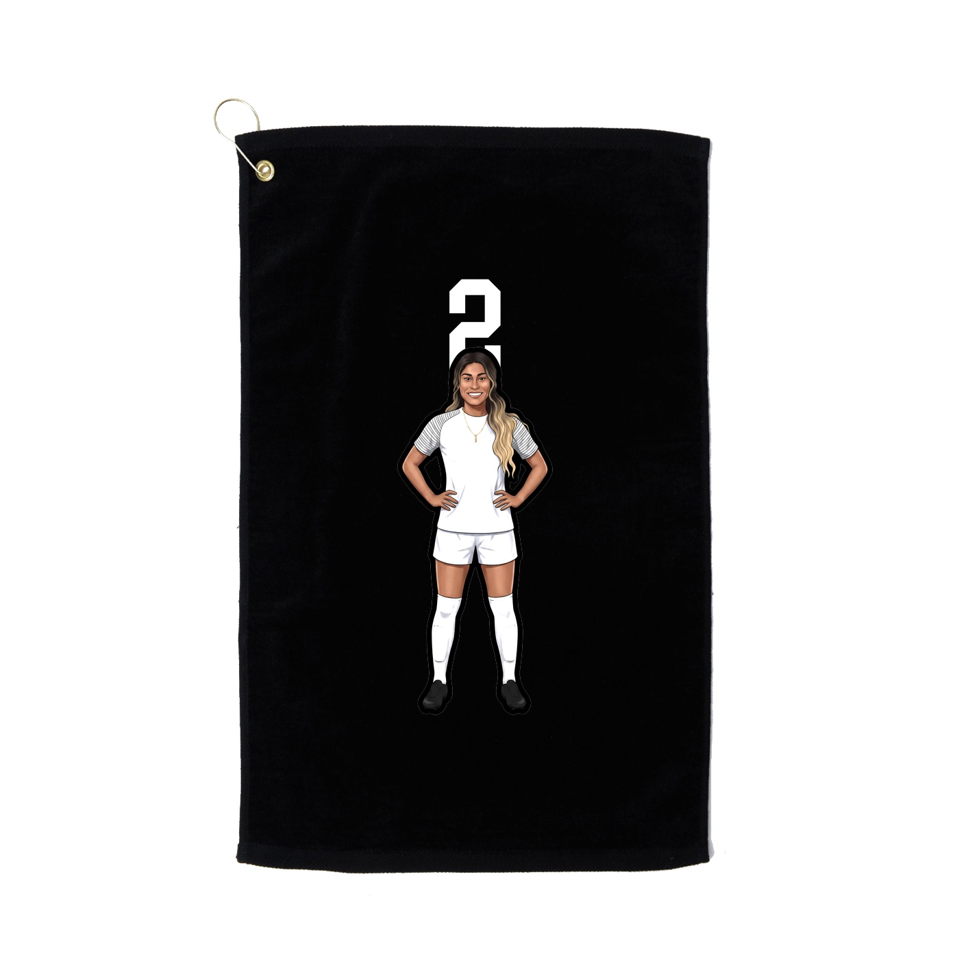 Golf Towel — Number Top in Black