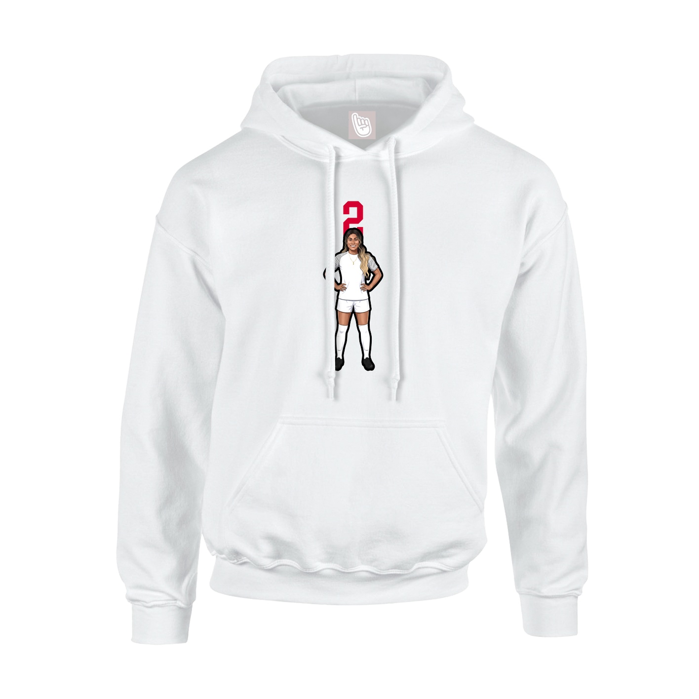 Hoodie — Number Top in White