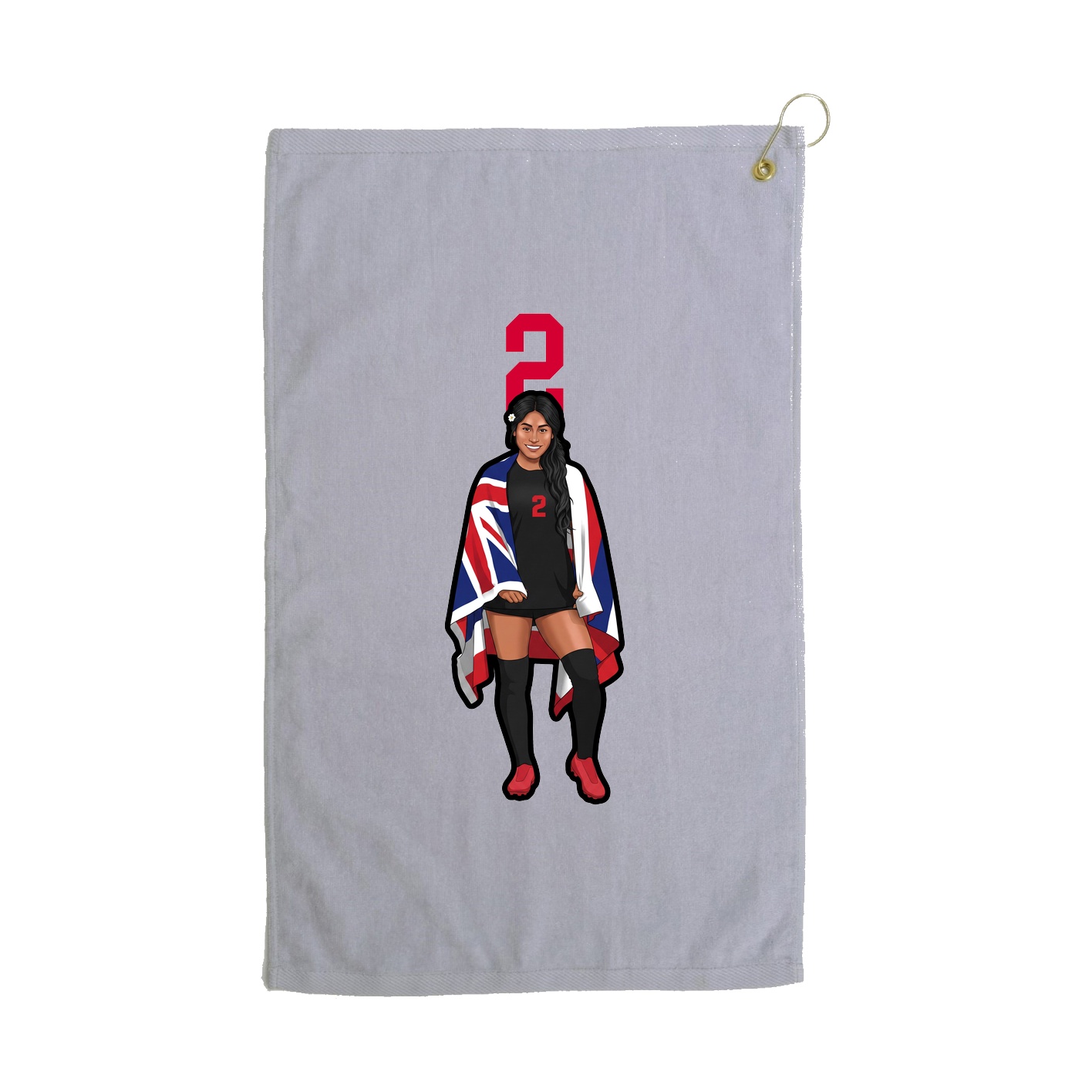 Golf Towel — Number Top in Grey