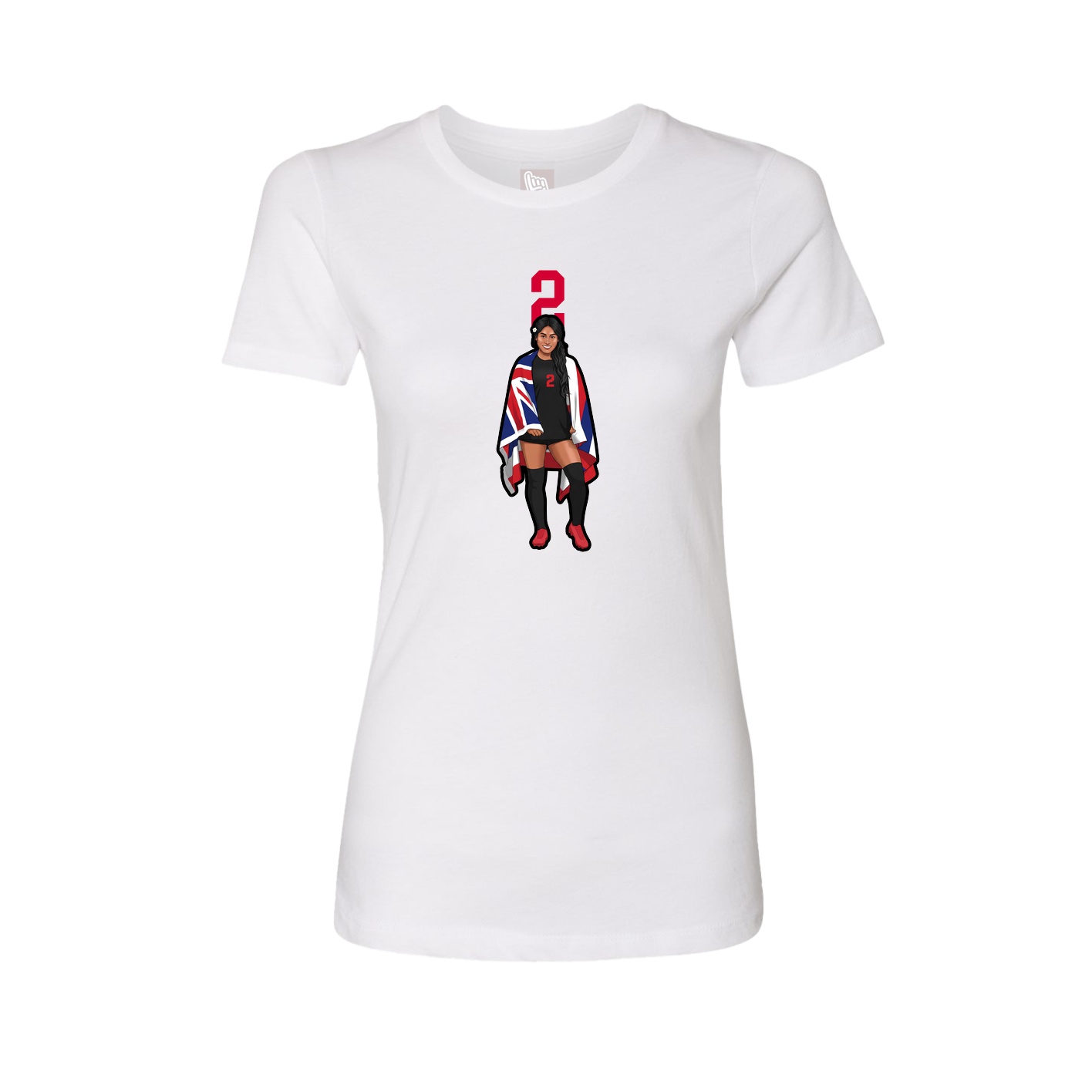 Fitted Women's Tee — Number Top in White