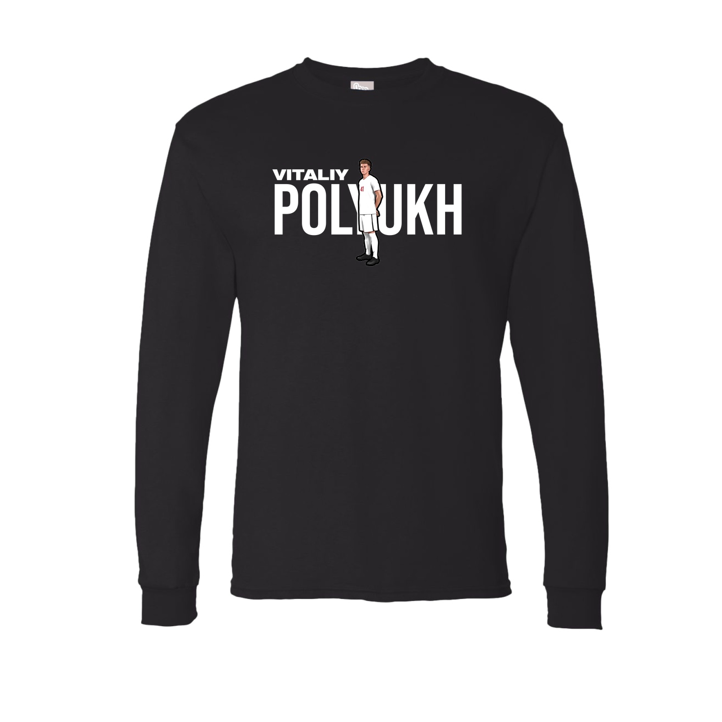 Long Sleeve Tee — Player Name in Black