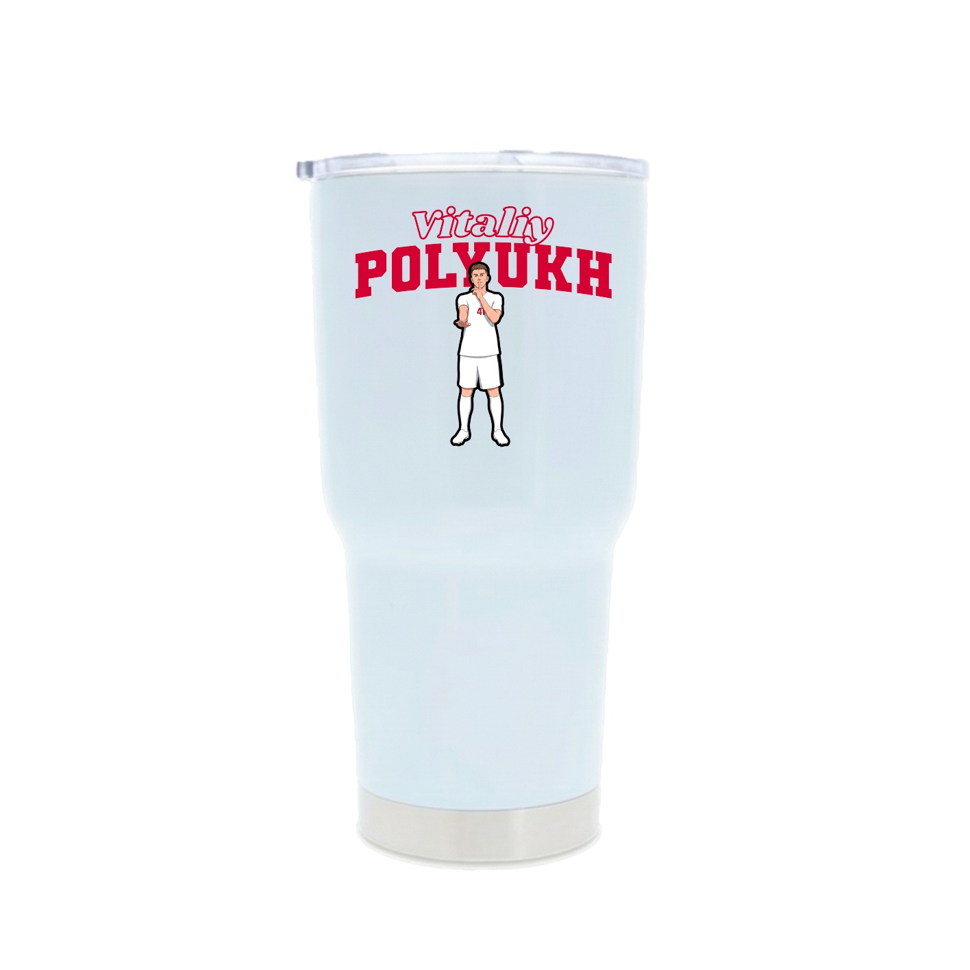 30oz Stainless Steel Tumbler — Name Arch in White