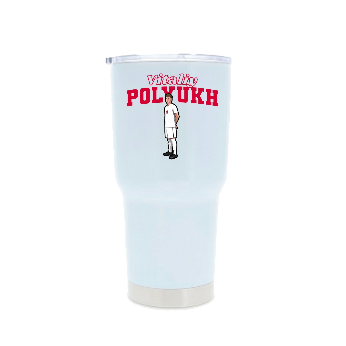 30oz Stainless Steel Tumbler — Name Arch in White