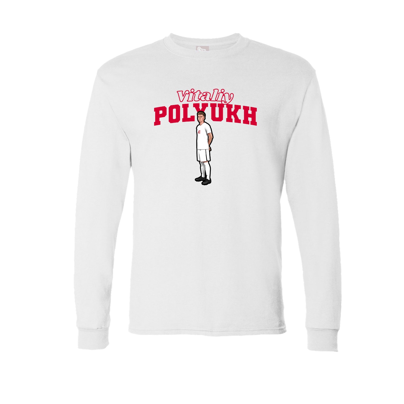 Long Sleeve Tee — Name Arch in White