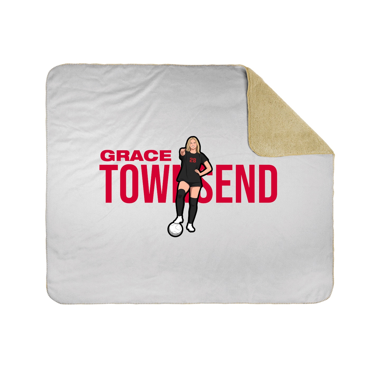 Throw Blanket — Player Name in White