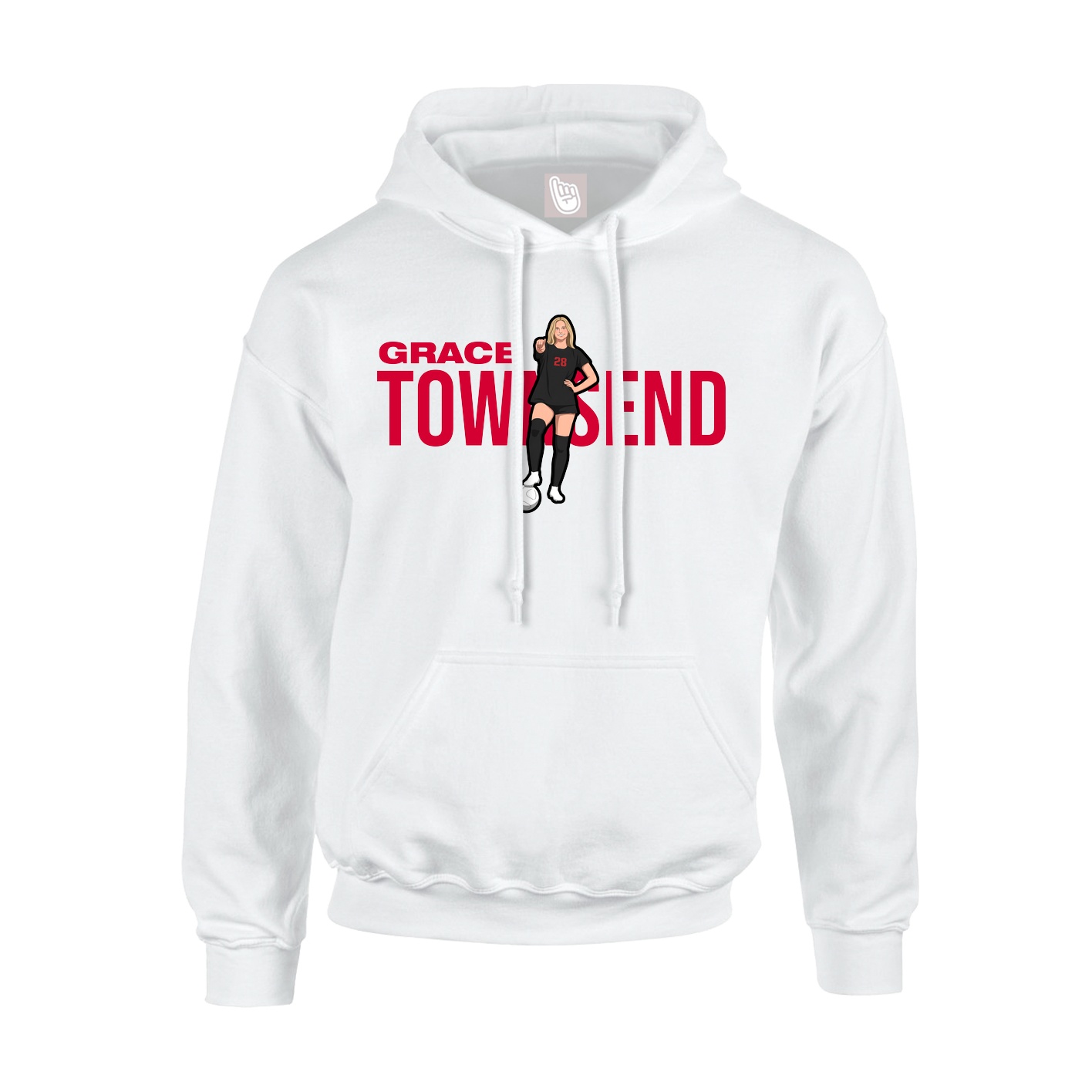 Youth Hoodie — Player Name in White