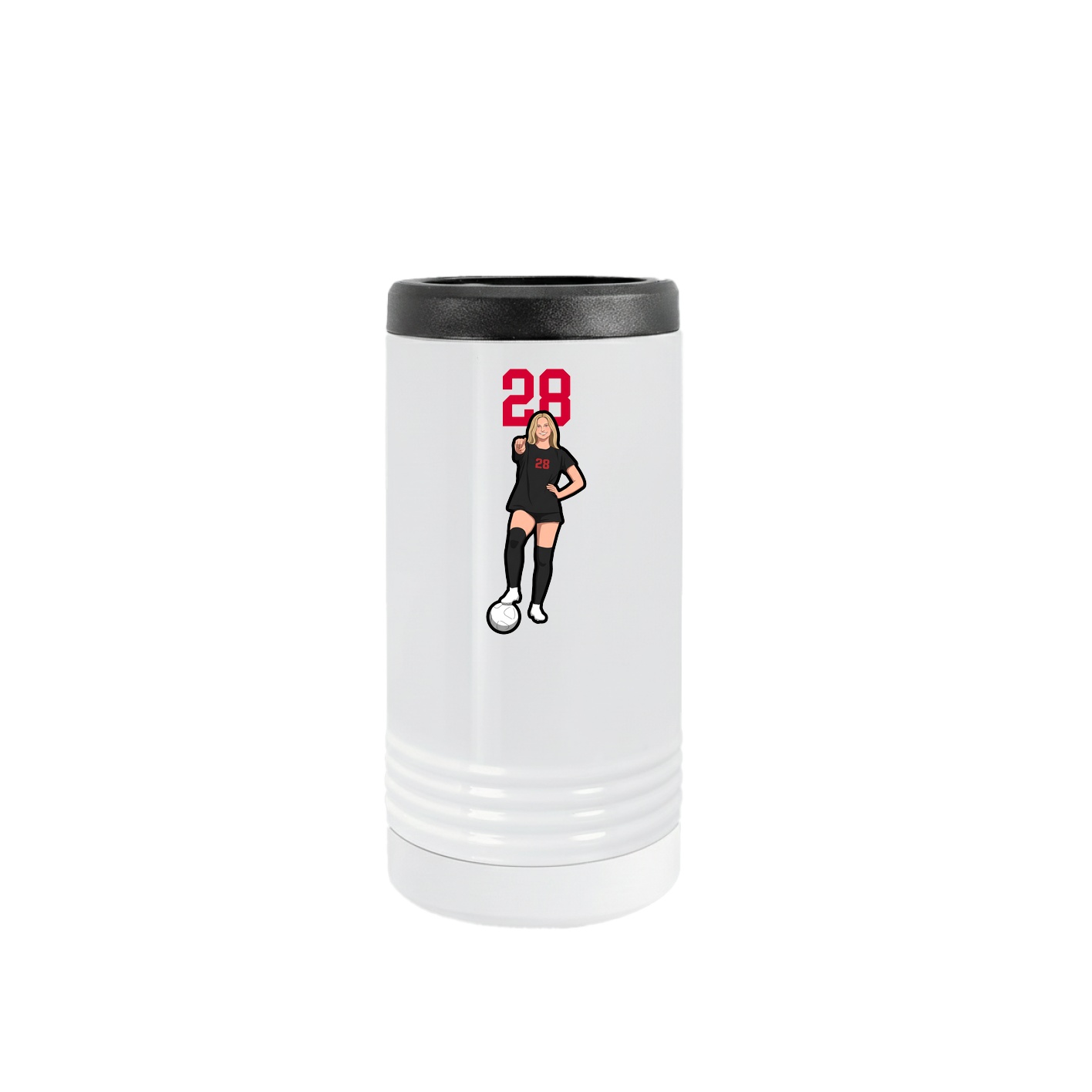 Slim Beverage Holder — Number Top in White
