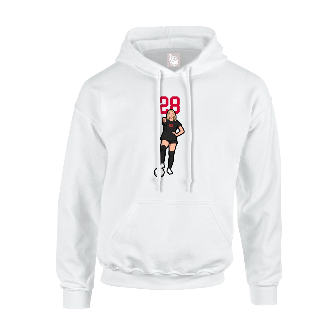 Hoodie — Number Top in White