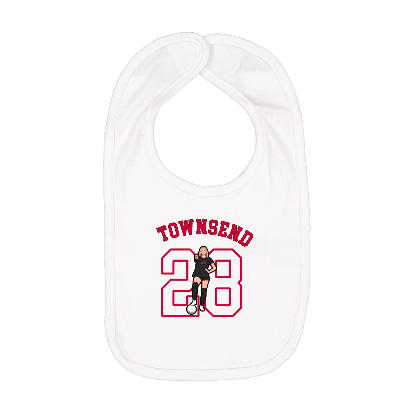 Infant Bib — Shirsey Arch in White