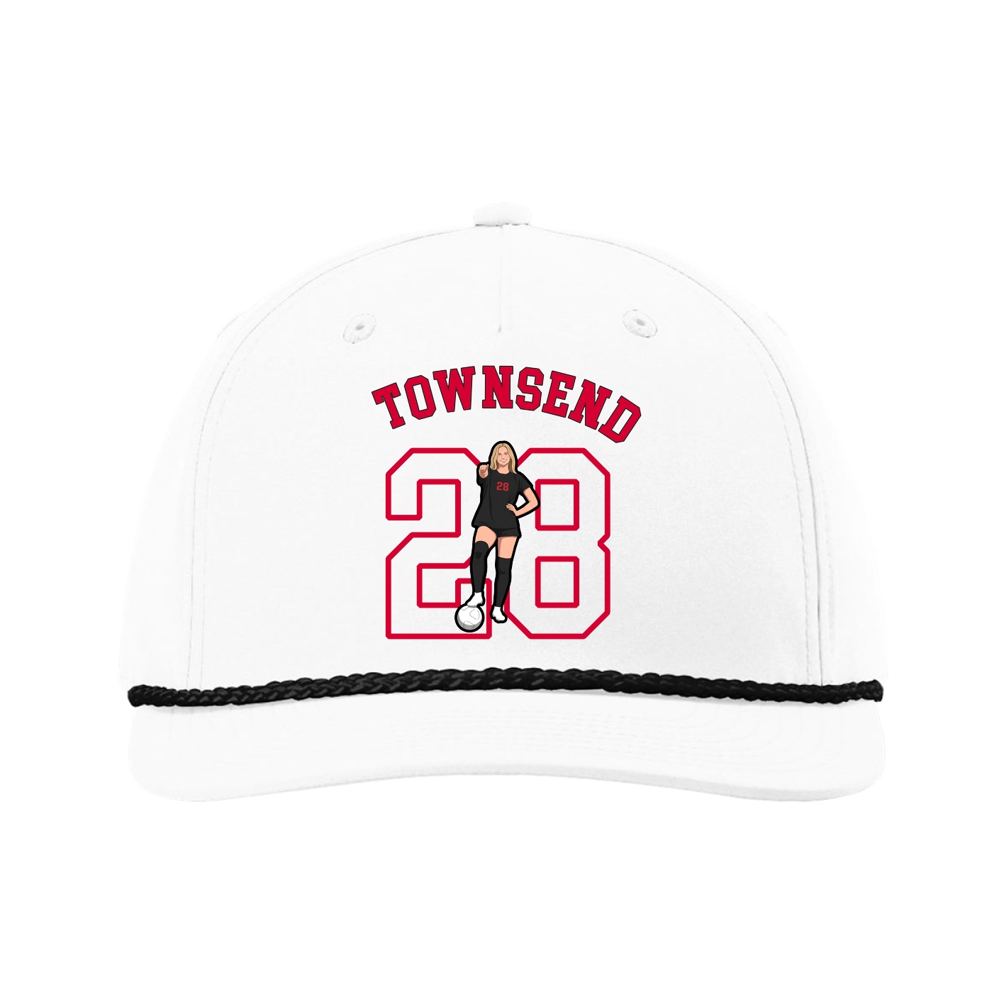 Five-Panel Classic Rope Cap — Shirsey Arch in White