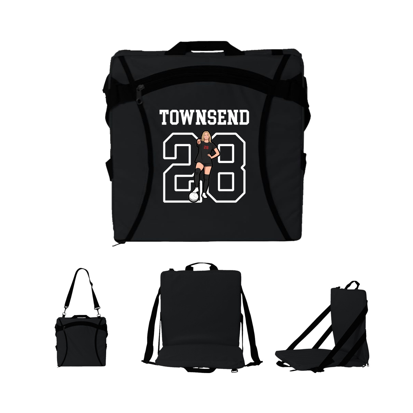 Folding Stadium Seat — Shirsey in Black