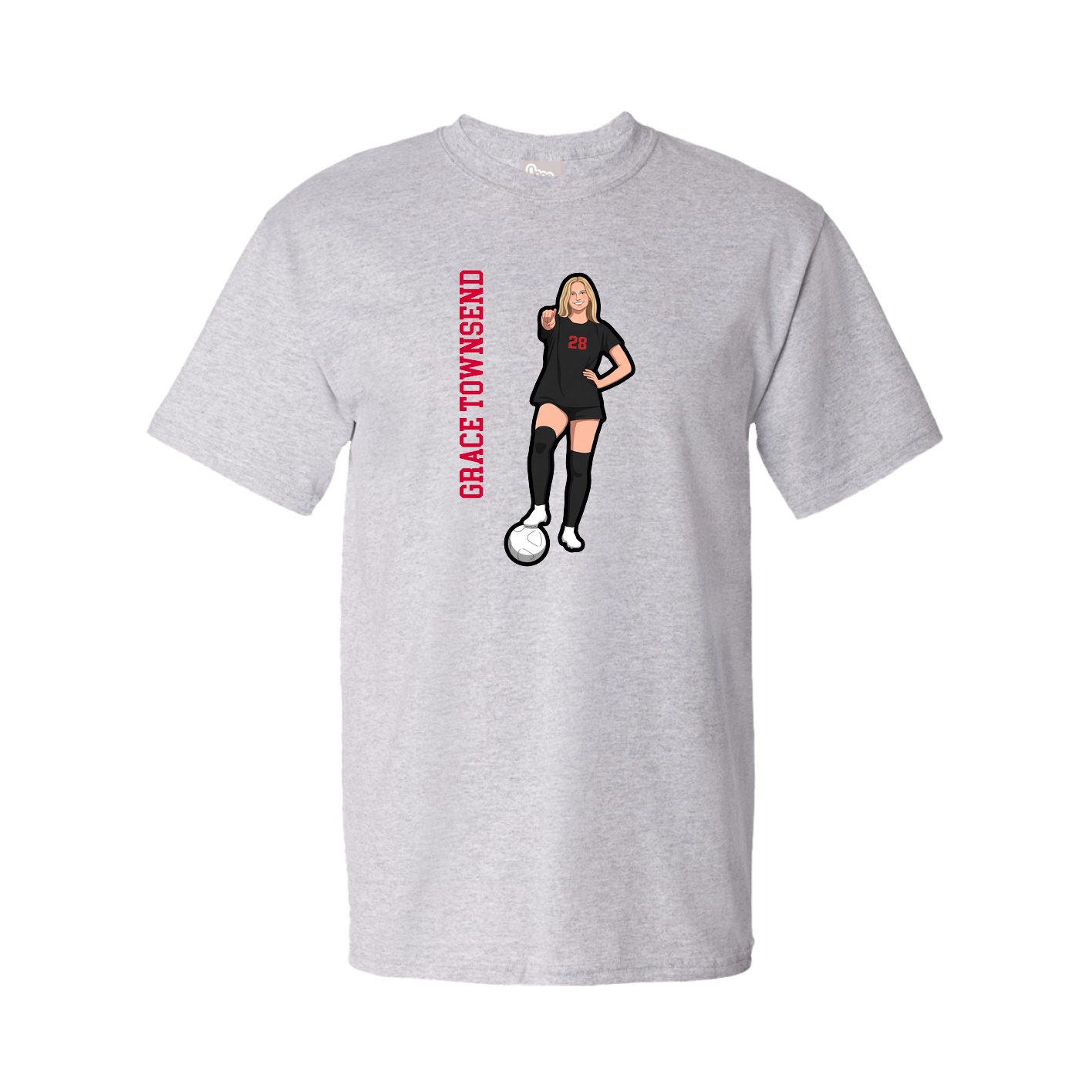 Tee — Name Vertical in Grey