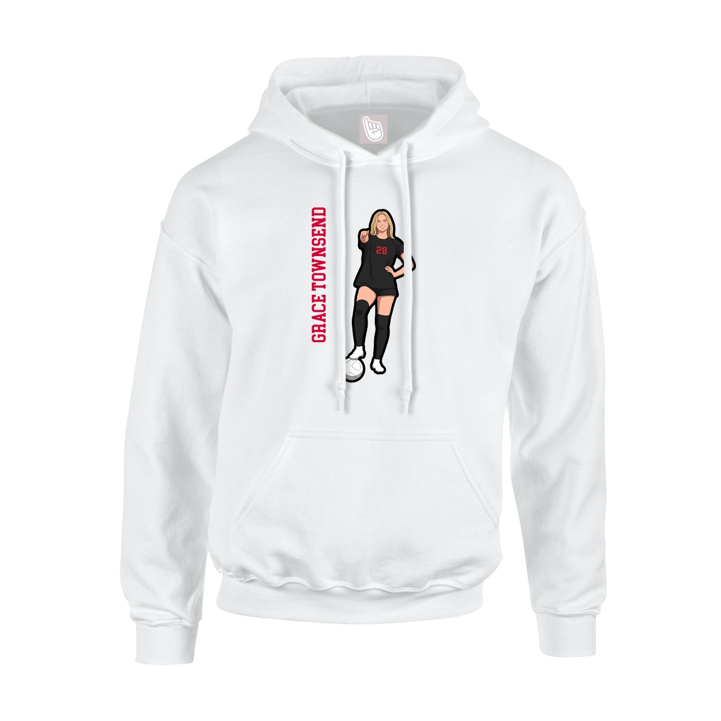 Hoodie — Name Vertical in White