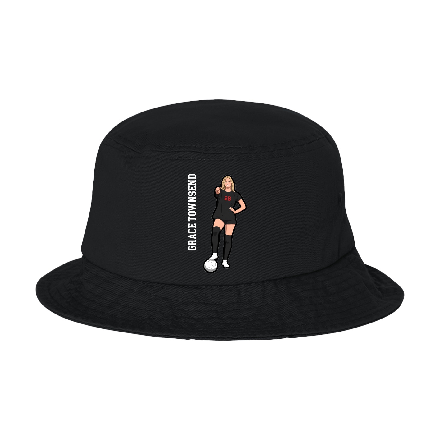 Bucket Cap — Name Vertical in Black